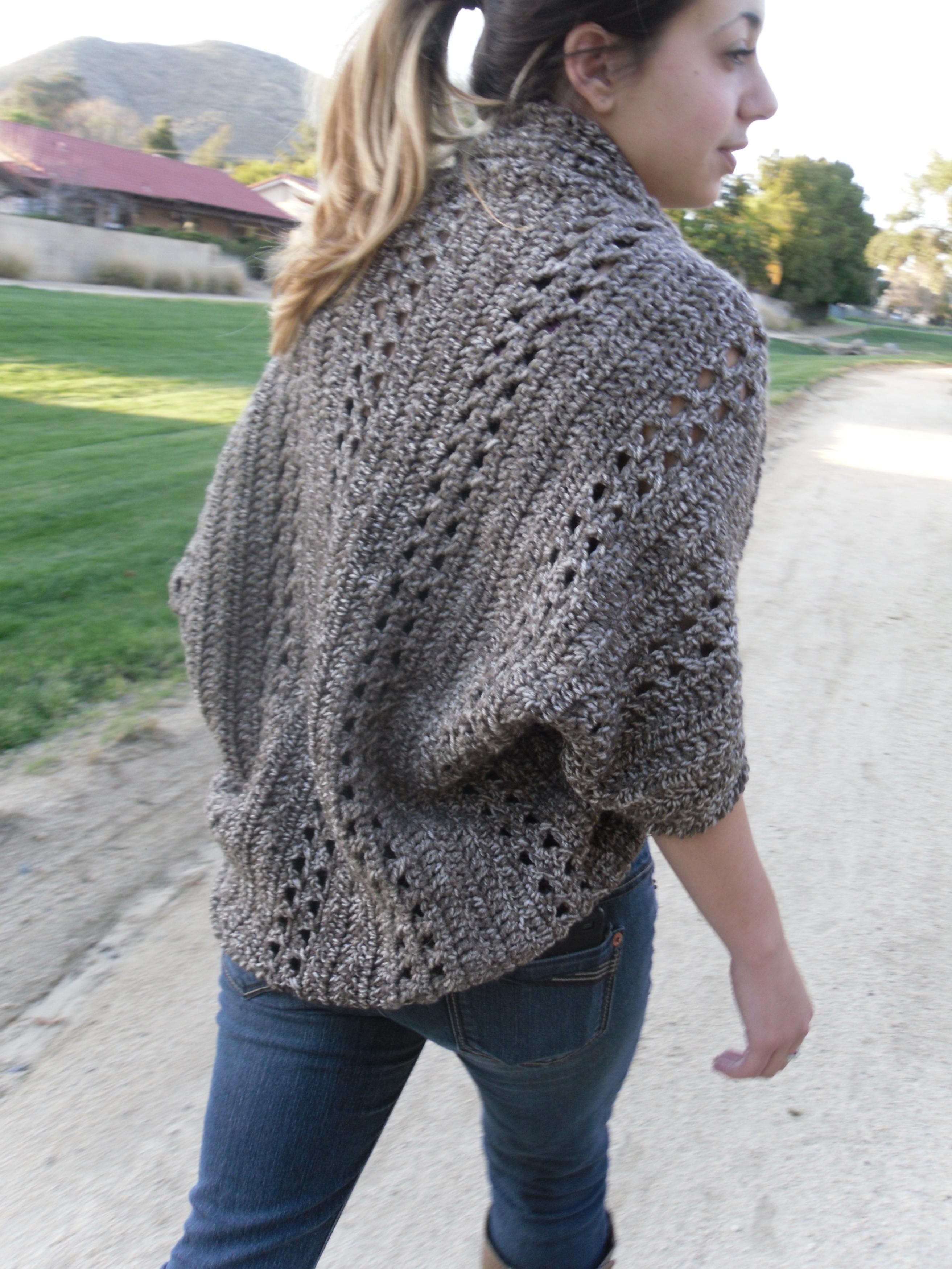 Shrug Cardigan Shawl Wsleeves Easybeginner Crochet Pdf Pattern On Luulla 0526